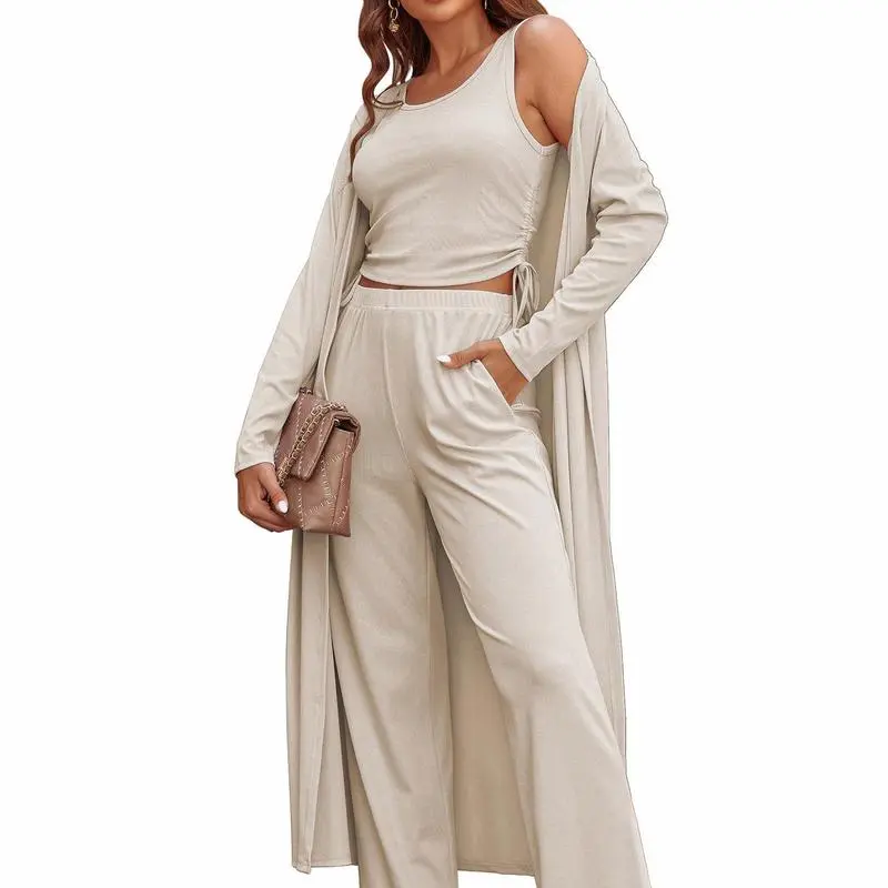 Women's Lightweight Sleepwear 3-Piece Set Sportswear