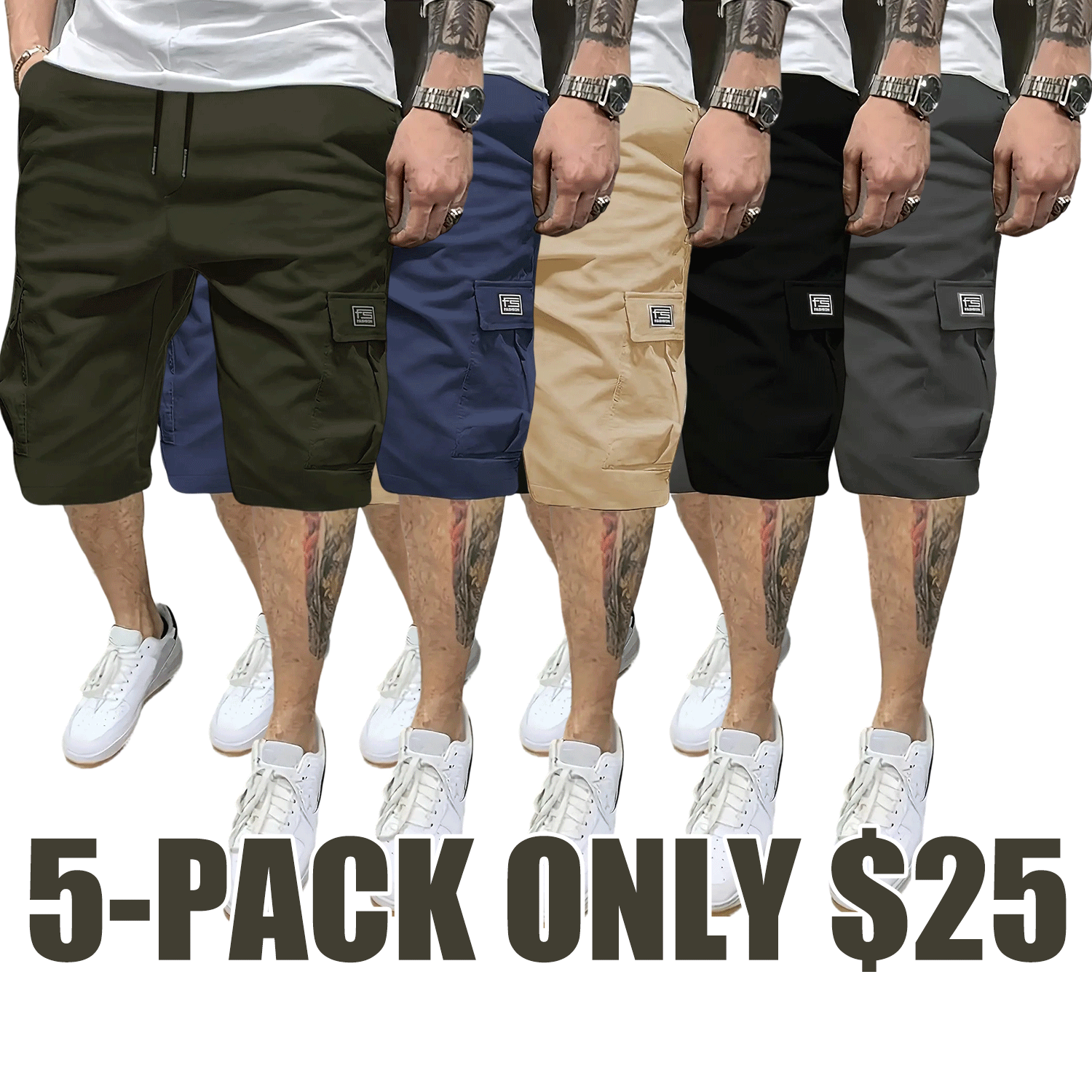 🌟🌟Men's Multi-Pocket Cargo Shorts Casual Streetwear Set
