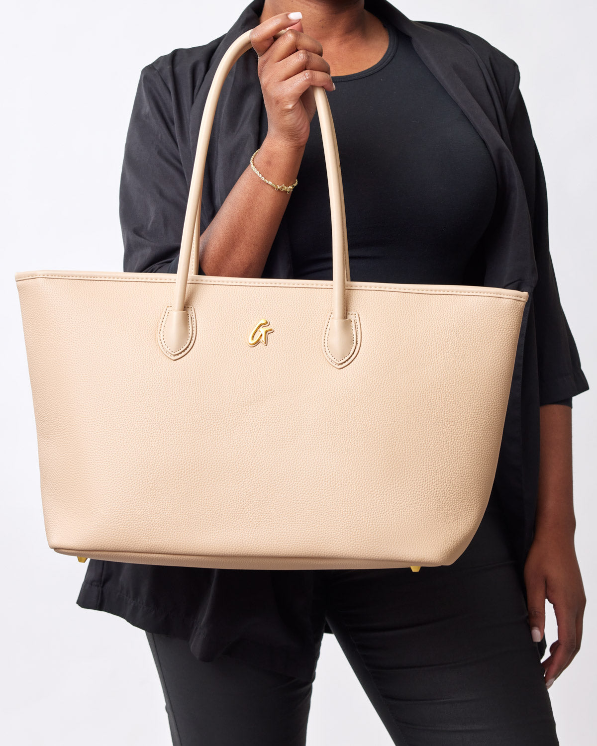 PEBBLE TOTE BAG - NUDE