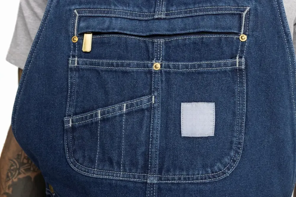 Men's Denim Bib Overalls, Workwear with Adjustable Straps and Convenient Tool Pockets