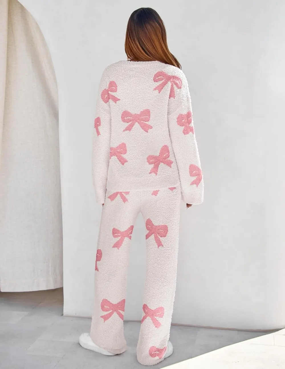 Women's Lounge Sets 2025 Fall Fashion 2 Piece Outfits Sweater Pajama Set