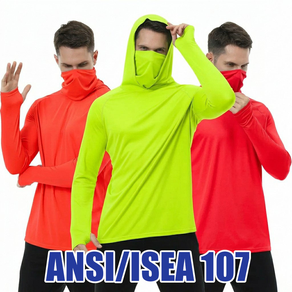 Men's UPF Performance Hoodie Shirt Set with Face Cover – Long Sleeve Sun Protection Tops