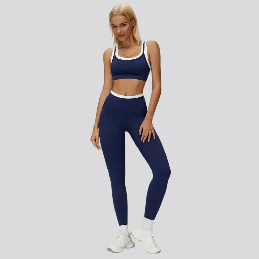 Women's Two-Piece Colorblock Yoga Set