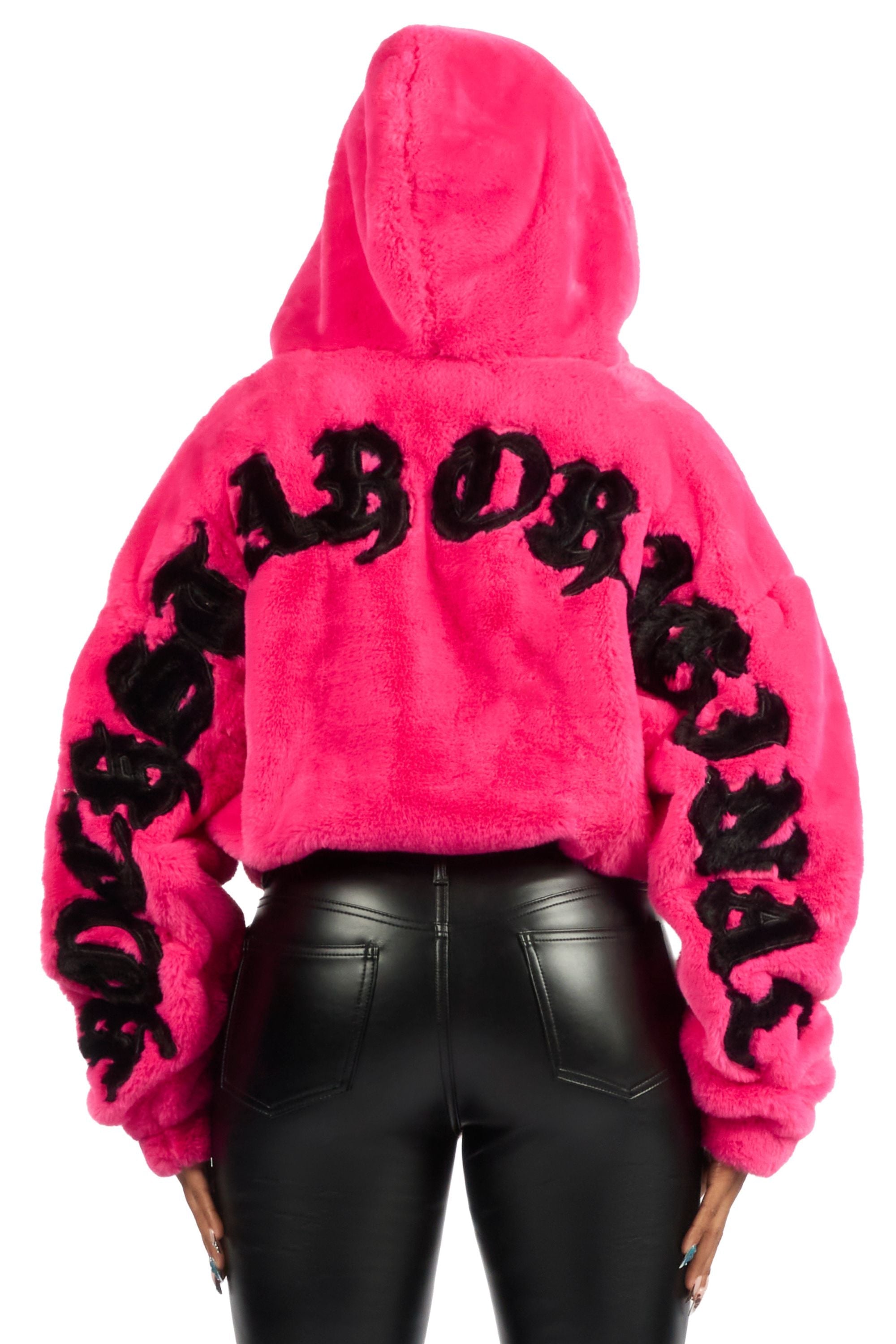 Inany Hot Pink Fur Jacket