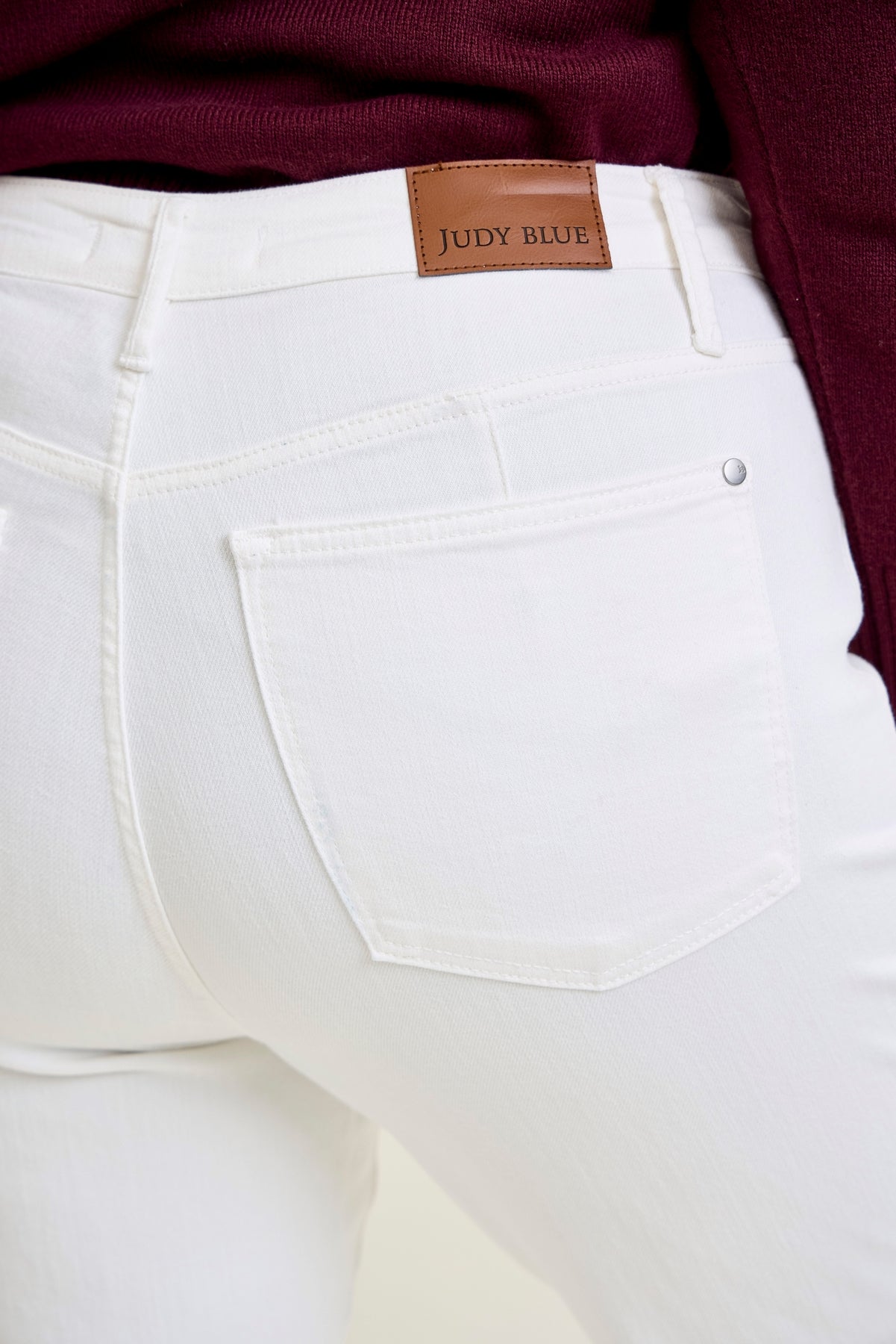 Lara White Slim Boot with Side Slit - PLUS