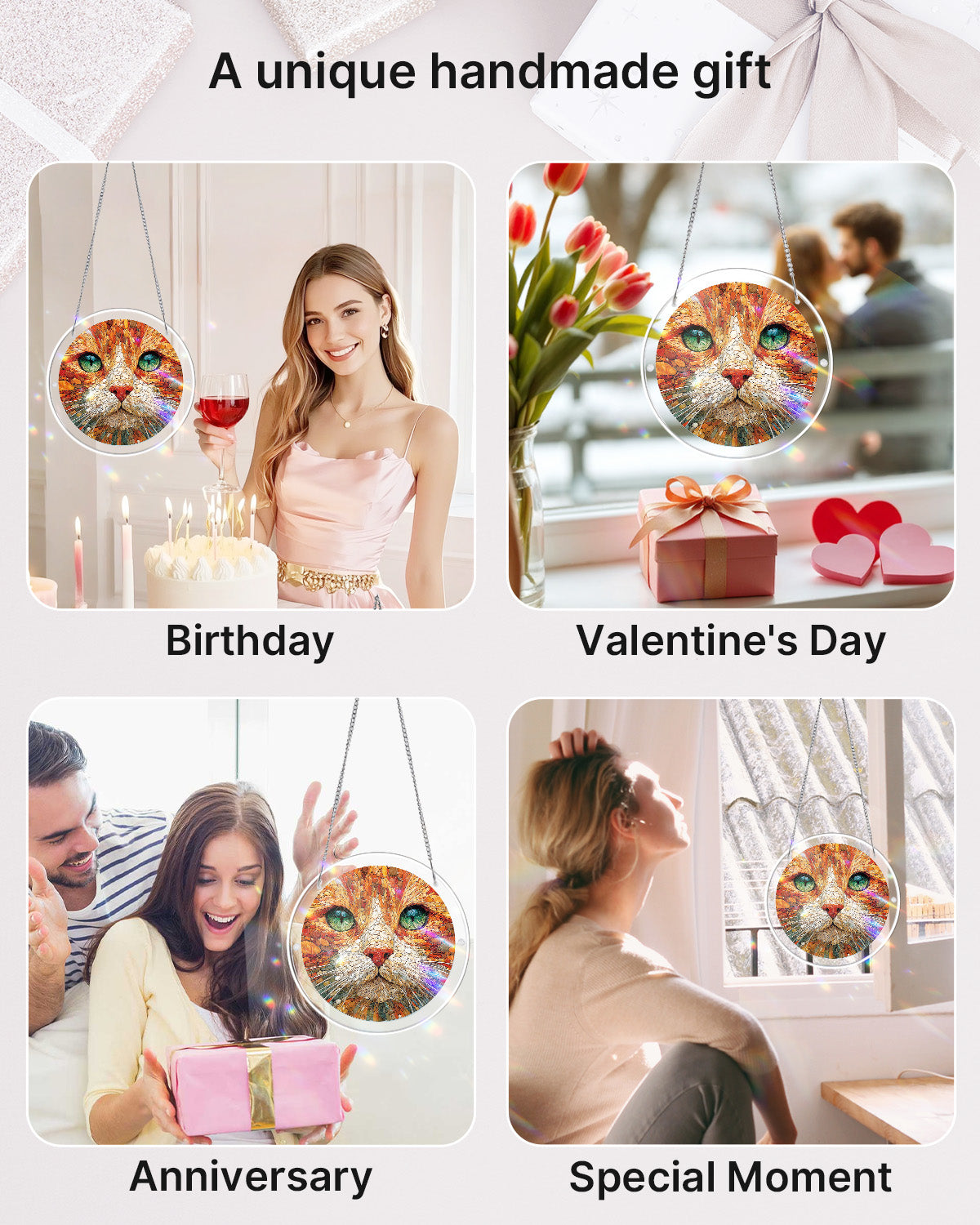 Stone Cat Light Suncatcher-Acrylic Window Art