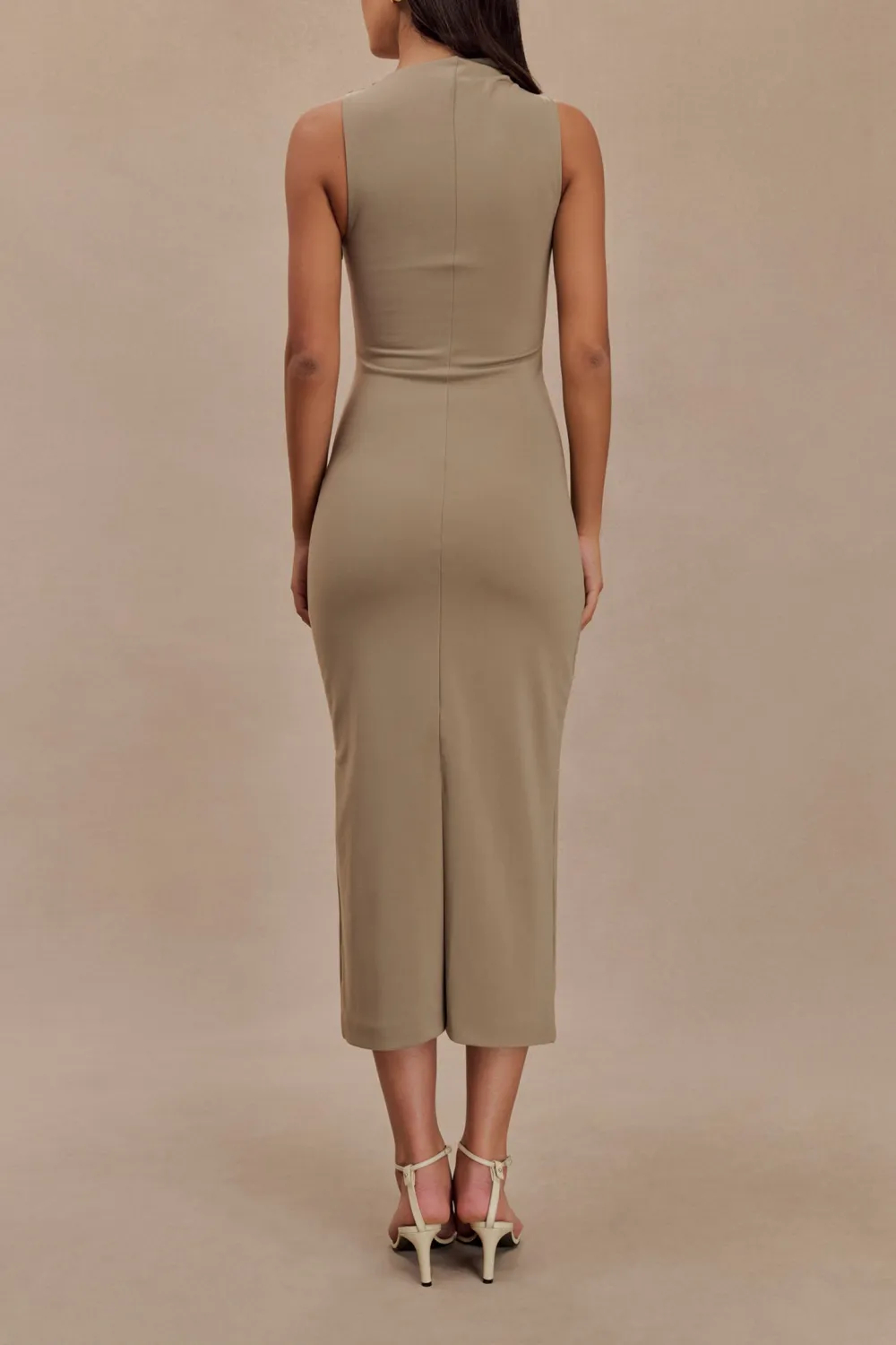 Draped Stretch Crepe Maxi Dress