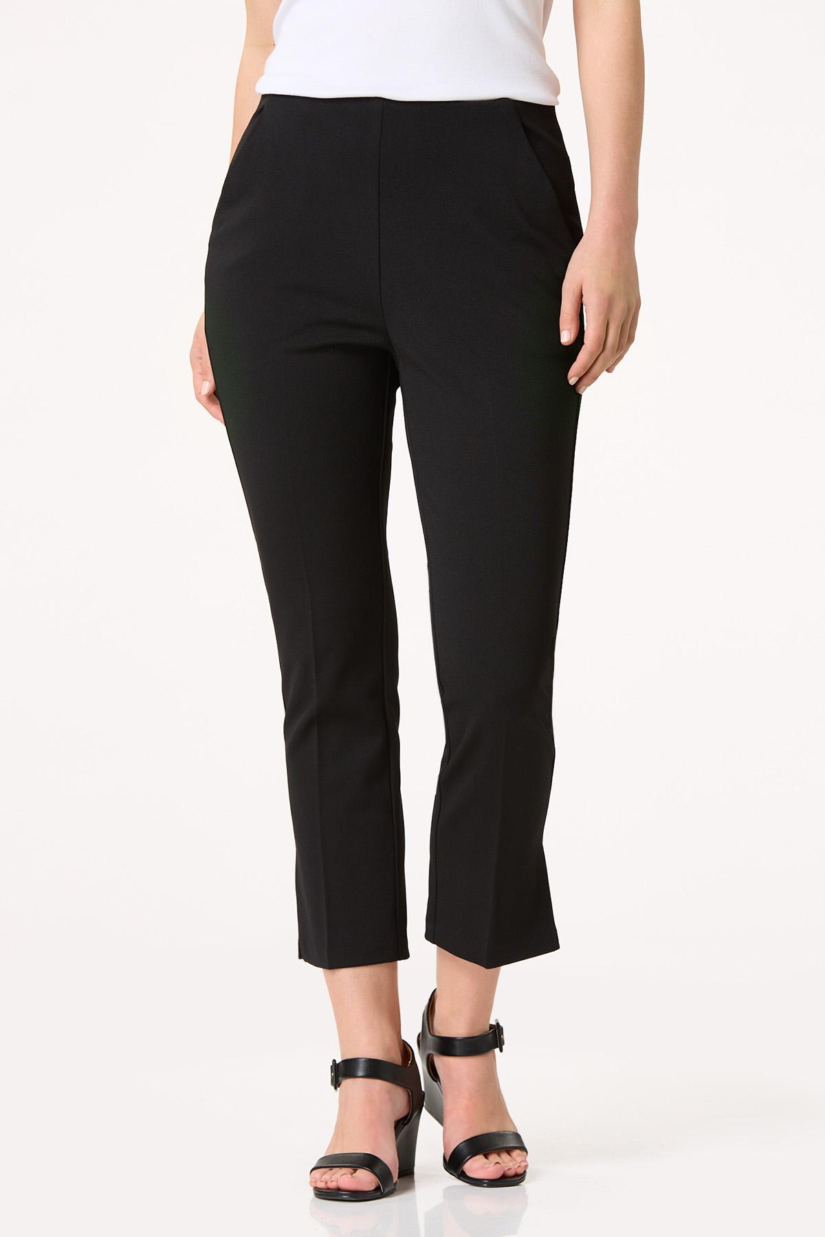 Cropped Stretchy Knit Pants