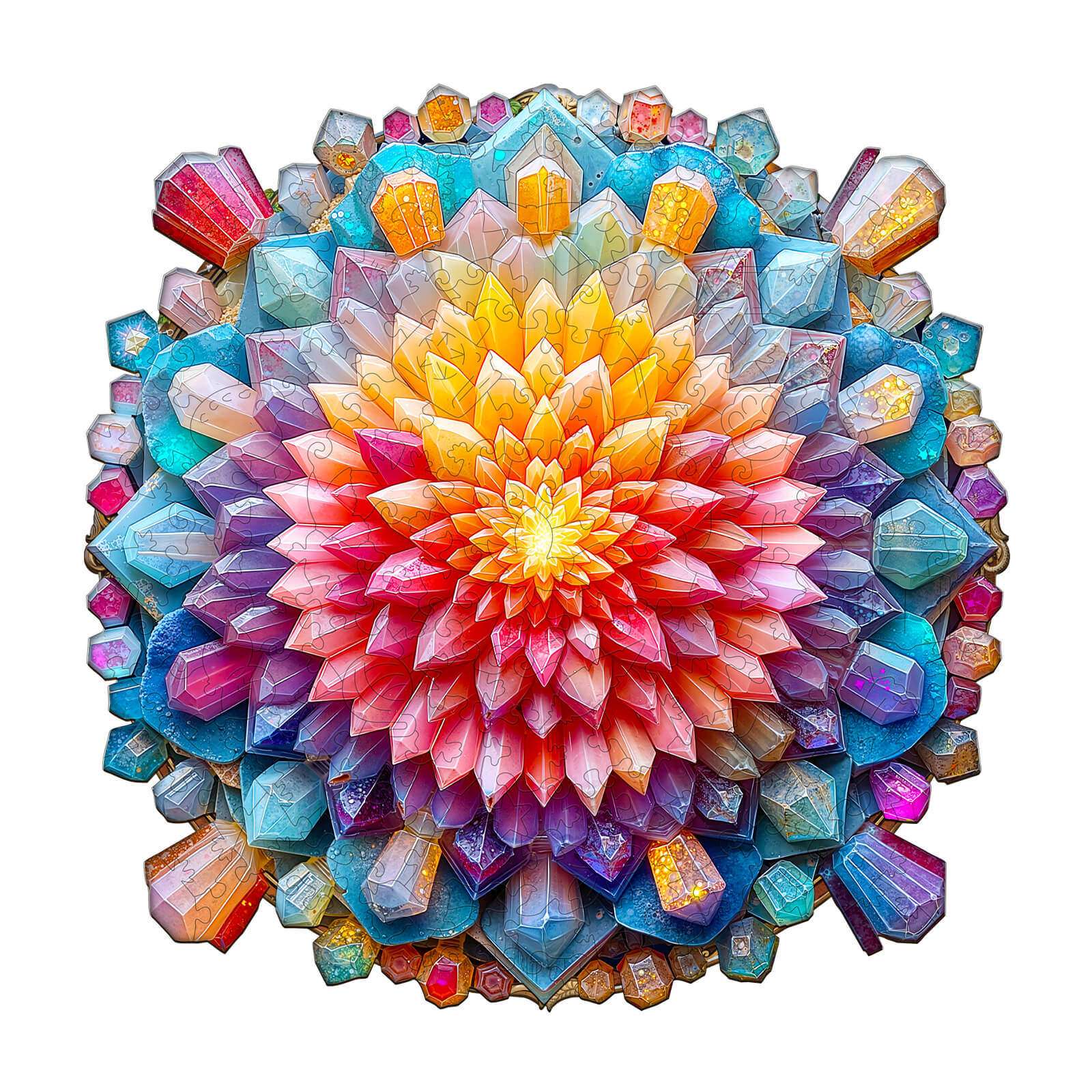 Crystal Mandala Wooden Jigsaw Puzzle