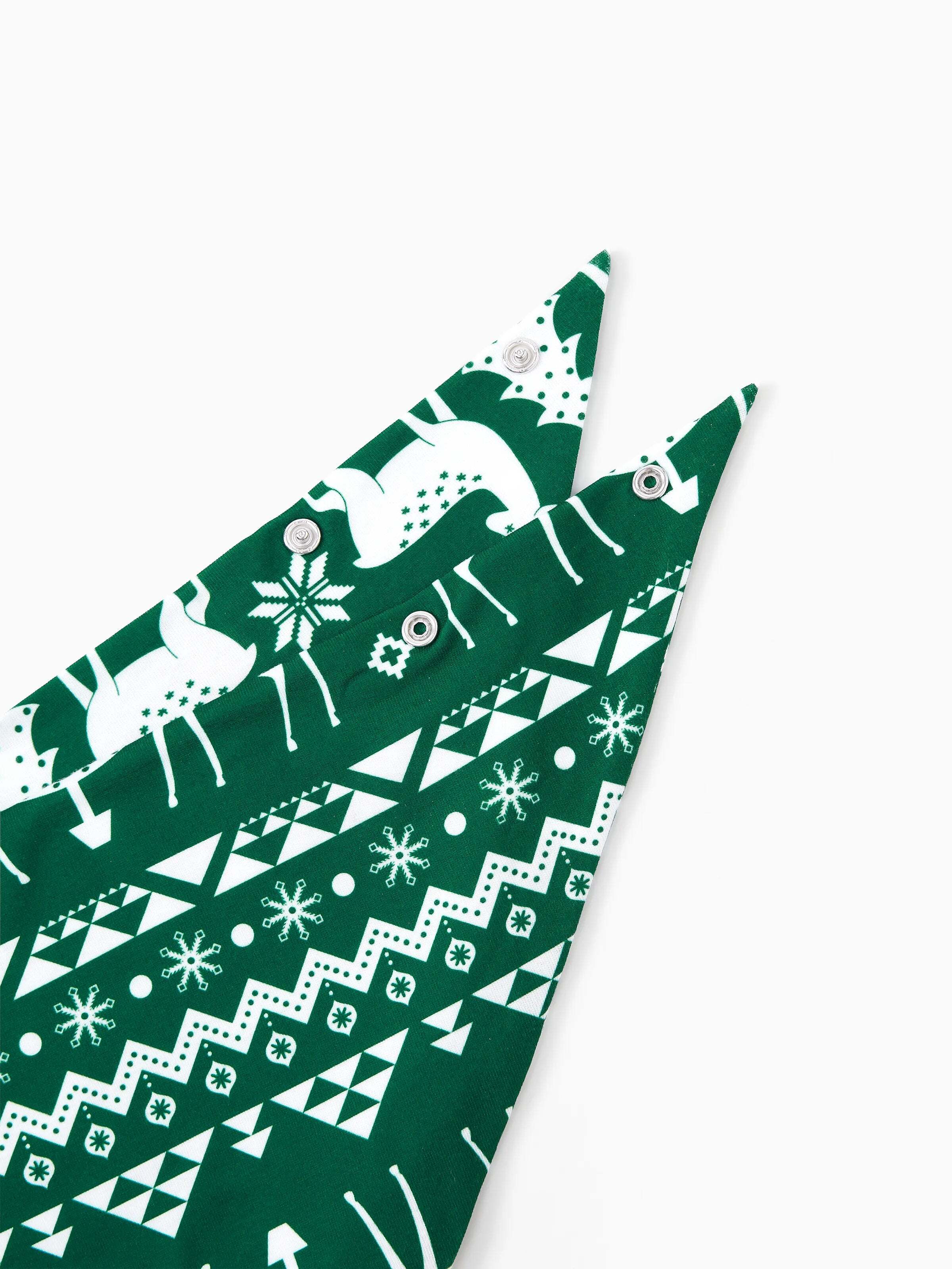 Christmas Family Matching Glow in the Dark Reindeer Tops Allover Pattern Pants Pajamas Sets with Christmas Socks blackishgreen