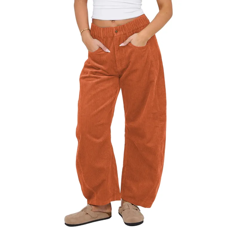 Corduroy Barrel Pants for Women Cord Pants