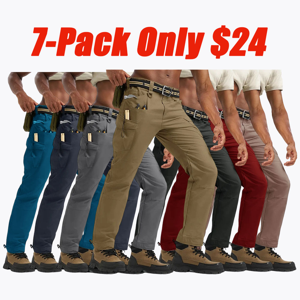 Men's Tactical Work Pants Multi-Pocket Water Resistant Cargo Pants Ripstop Hiking Military Construction Outdoor Pants 10 Pockets