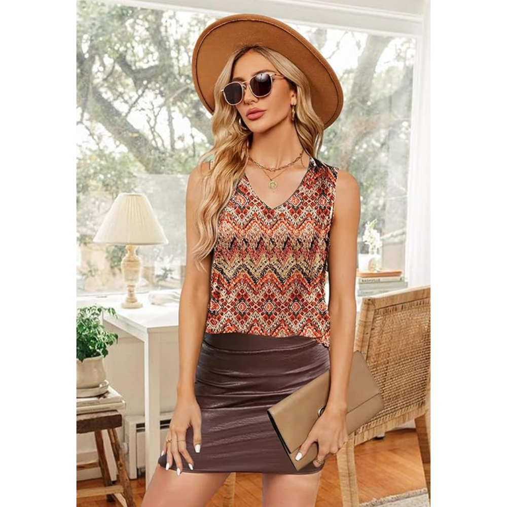 Womens Tank Tops  Flowy Peplum Tops for Women Dressy Sleeveless V Neck