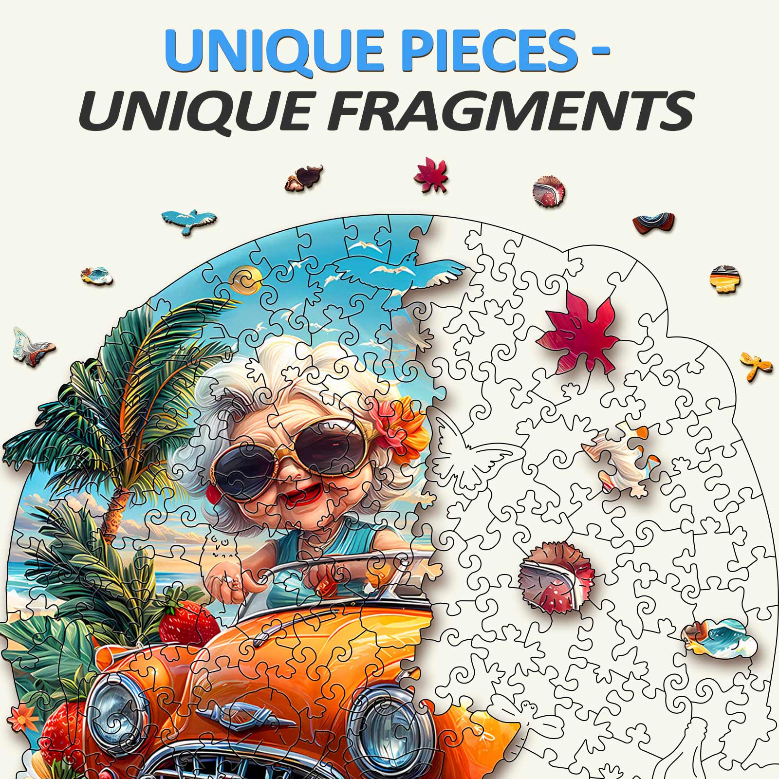 Happy grandma Wooden Jigsaw Puzzle
