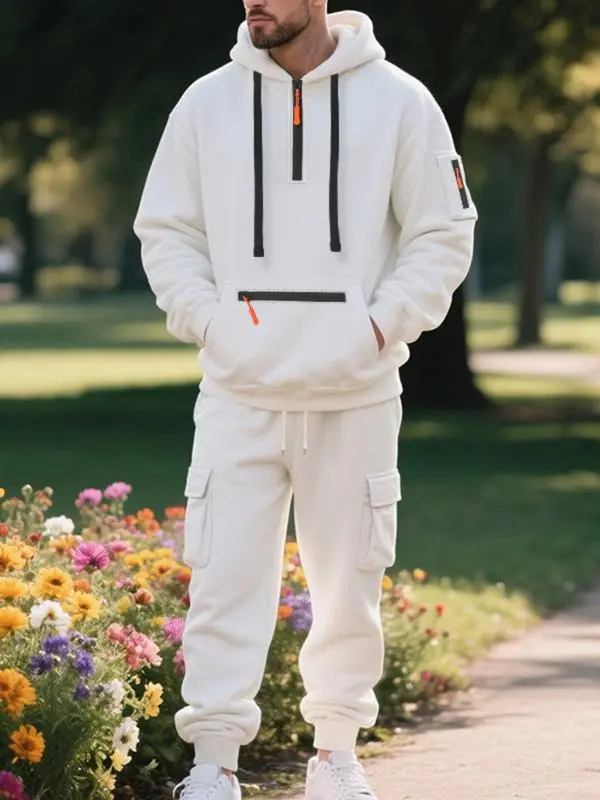 Men's winter wool-lined casual suit (loose fit version)