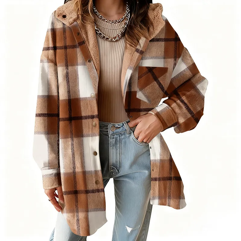 Women's Flannel Hooded Plaid