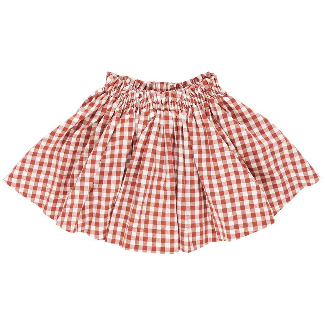 Girls Theodore Skirt - Pony Gingham