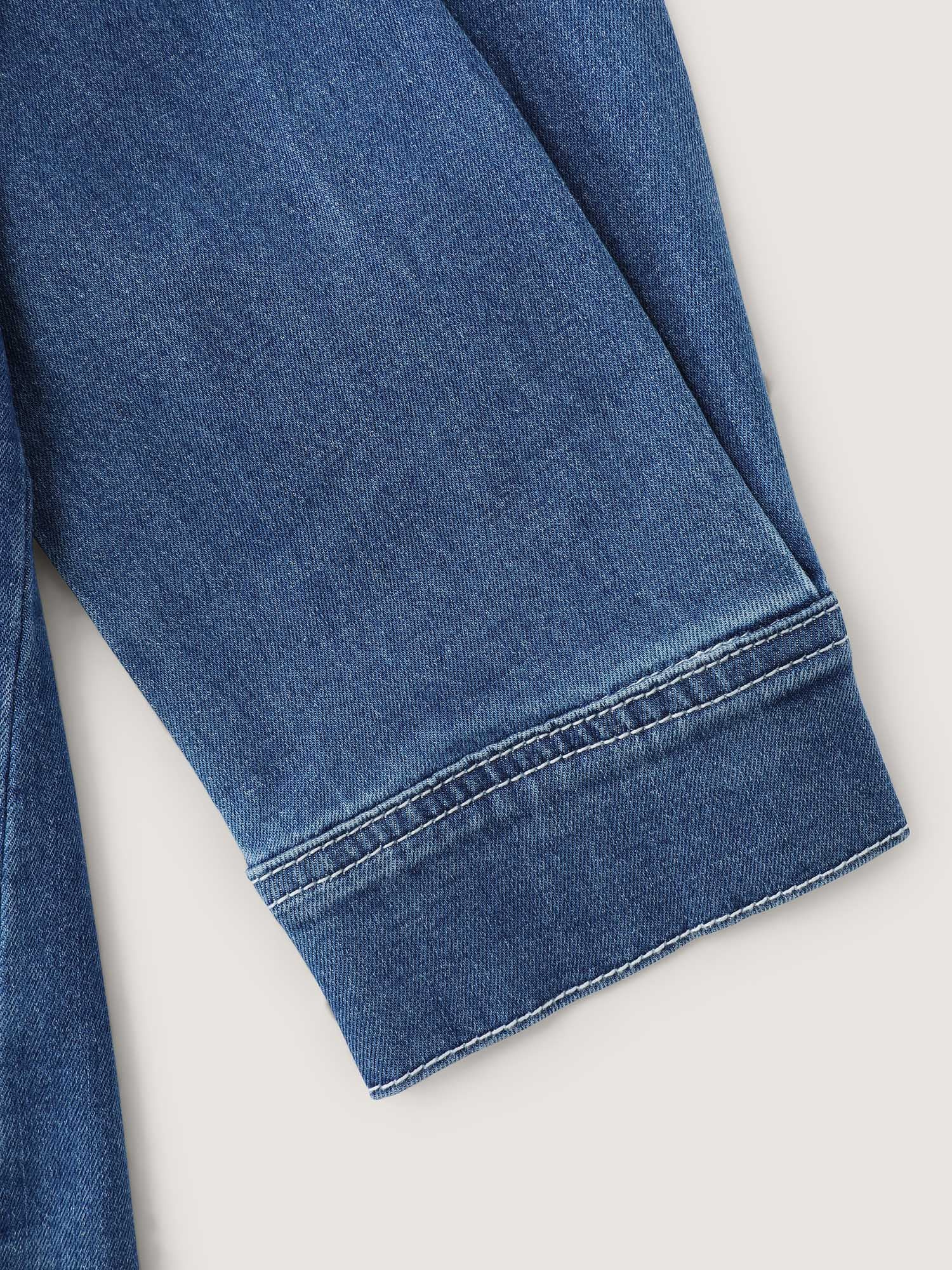 Denim Waist-Defining Shirt Dress