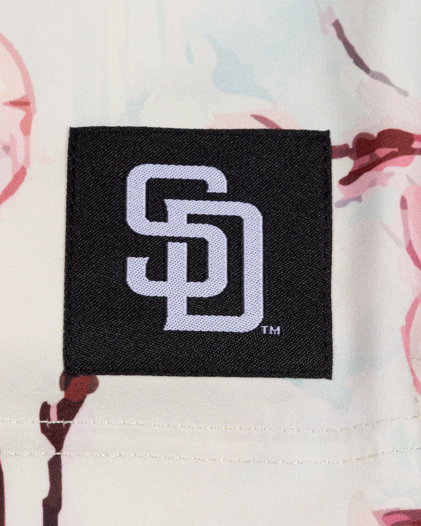 Cherry Blossom Baseball Diamond Lux Satin Youth Shorts - San Diego Padres