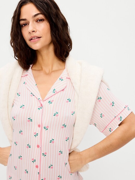 Sunday Sleep Knit Jersey Short Set Pink Floral