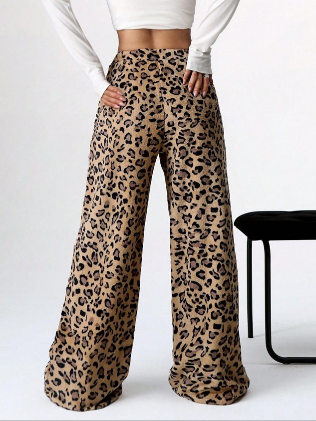 Loose Simple Leopard Pants