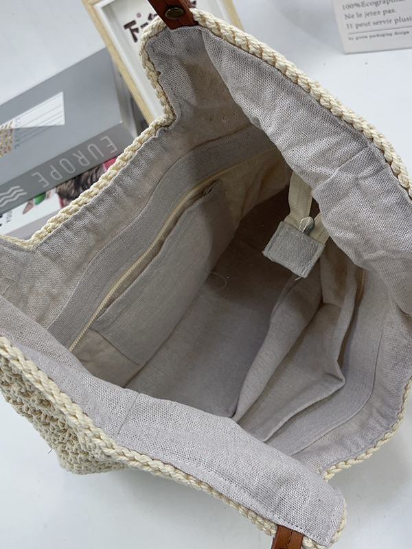 Split-Joint Woven Zipper Handbags Bags