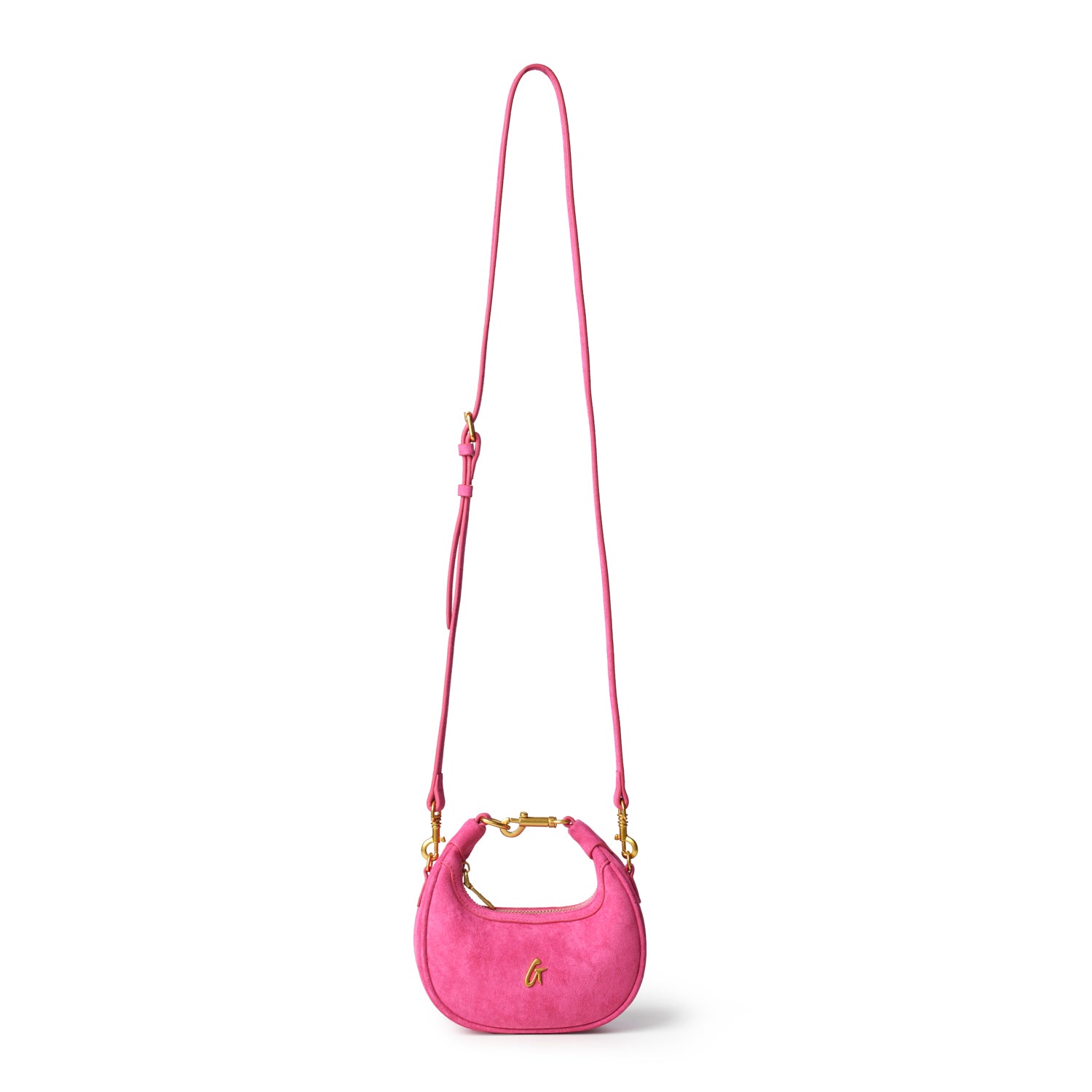 NANO SUEDE HOBO BAG - HOT PINK