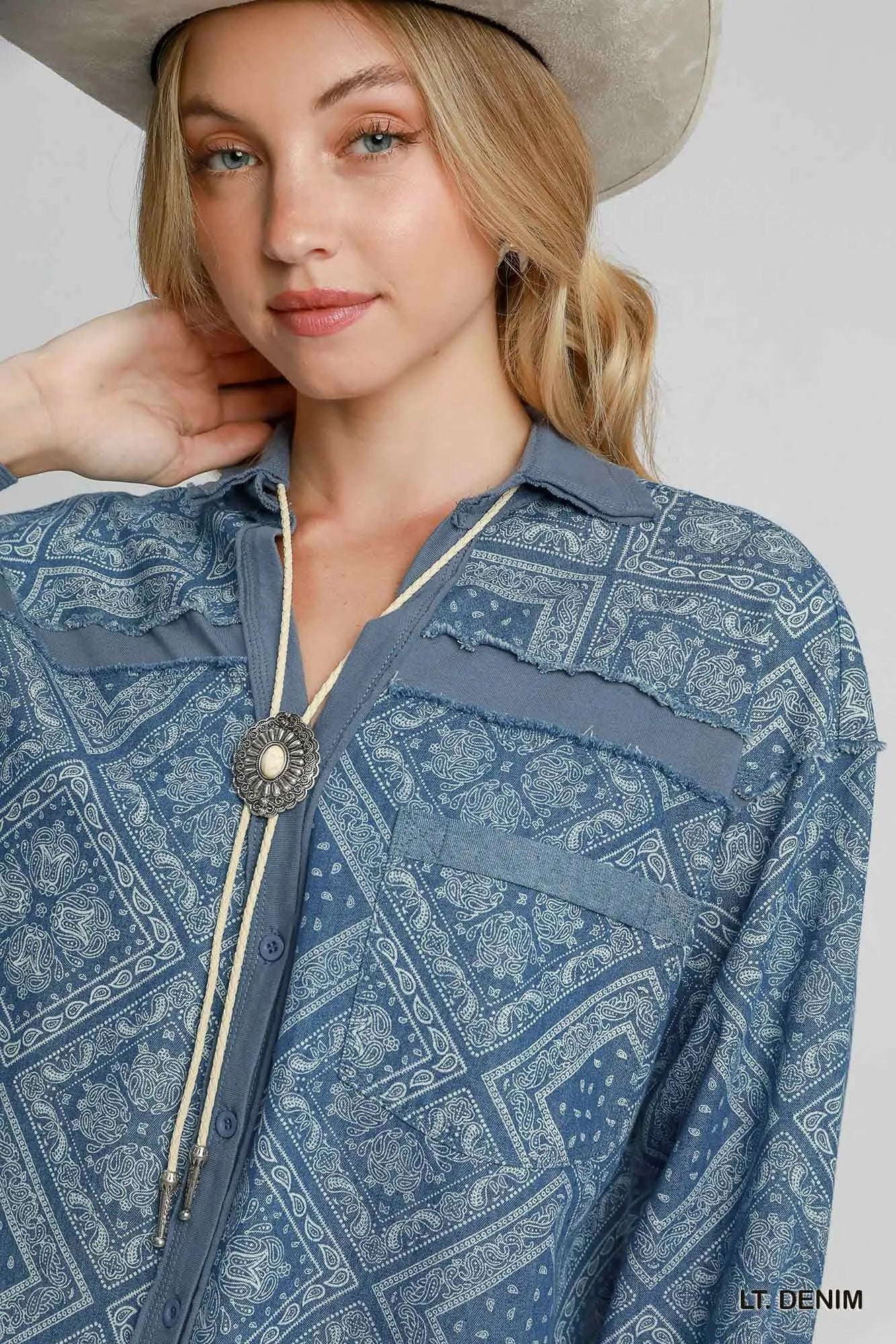 Print Denim Shirt Jacket