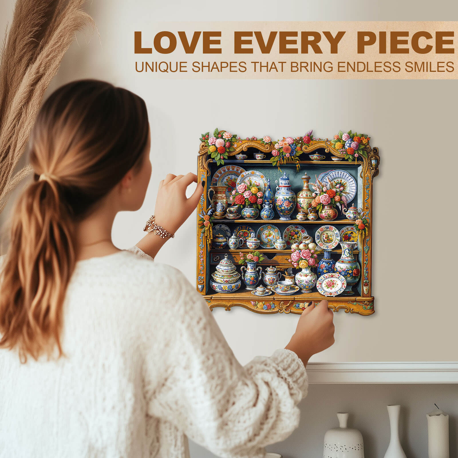 Porcelain Treasures Wooden Jigsaw Puzzle