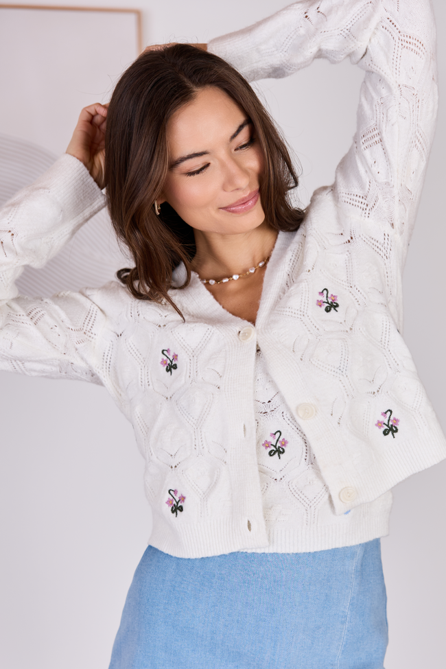 Kaitlyn Flower Embroidered Tank Top