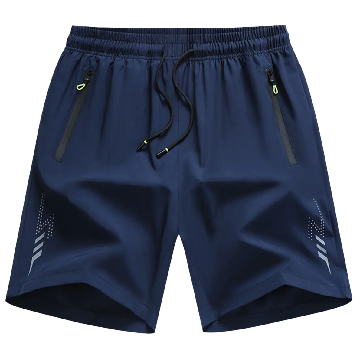 Men’s Casual Shorts — Zipper Pockets, Stretch Fabric, Lightning Stripes, Vertical Ribbed Details, Preppy Fitness Style, Perfect for Spring/Summer