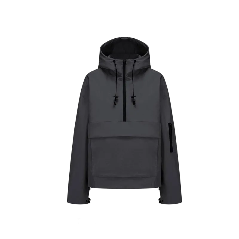 Woman Waterproof Oversized Fall Hoodie Coat Warm Half Zip Rain Jacket