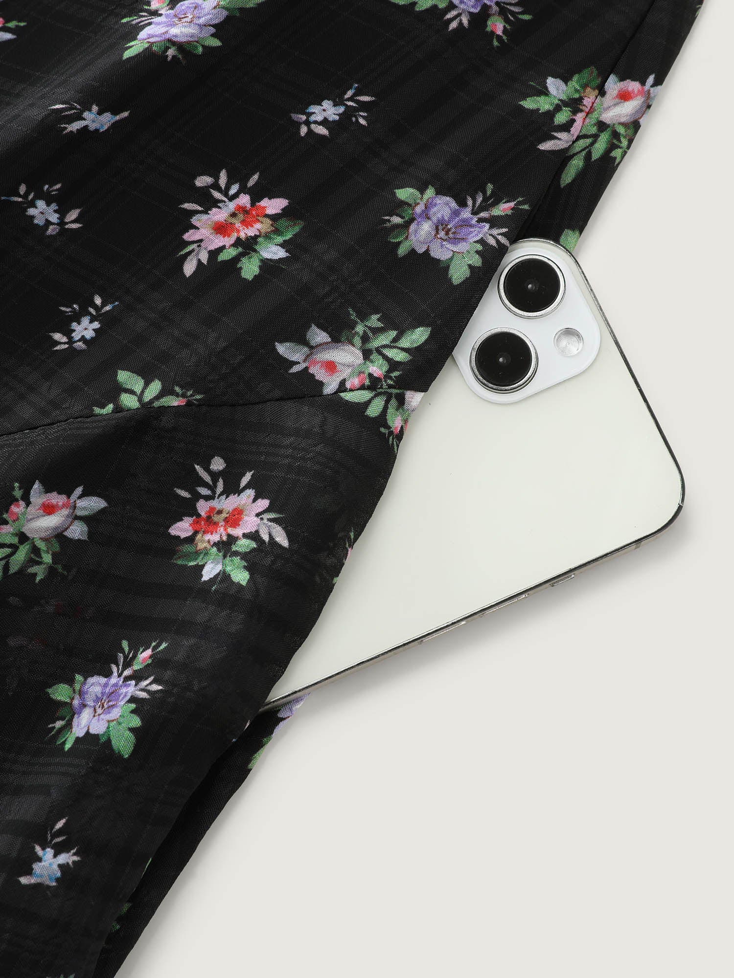 Floral Print Waist-Tie High Low Hem Midi Dress