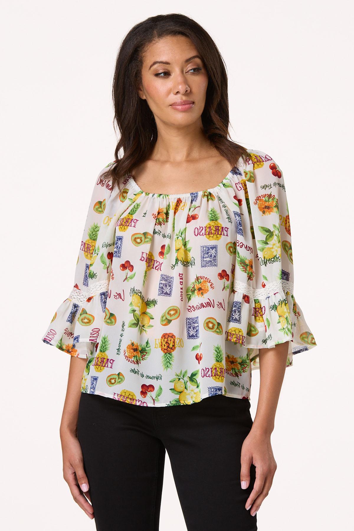 Fruit Lace Trim Top