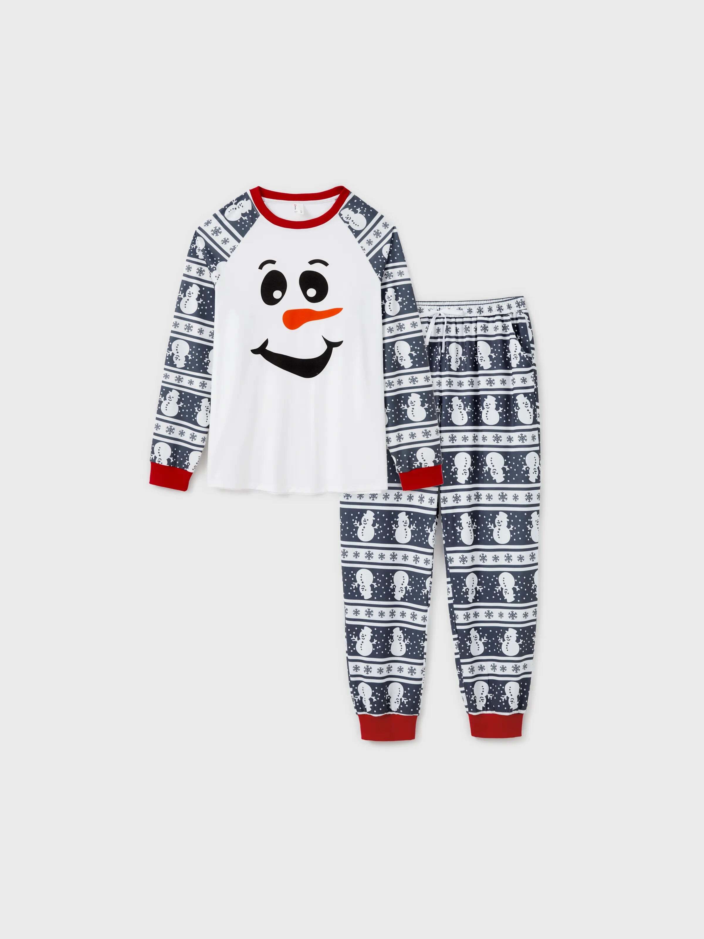 Matching Christmas Pajamas Family Snowman Pattern Long Sleeves PJs Sets Christmas Socks Dark Grey