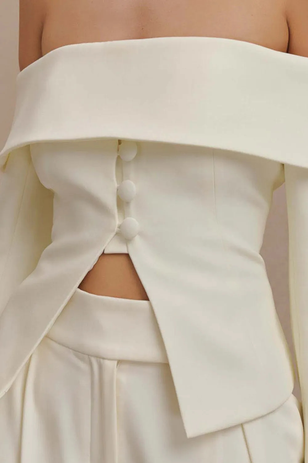 Slight Stretch Off Shoulder Jacket