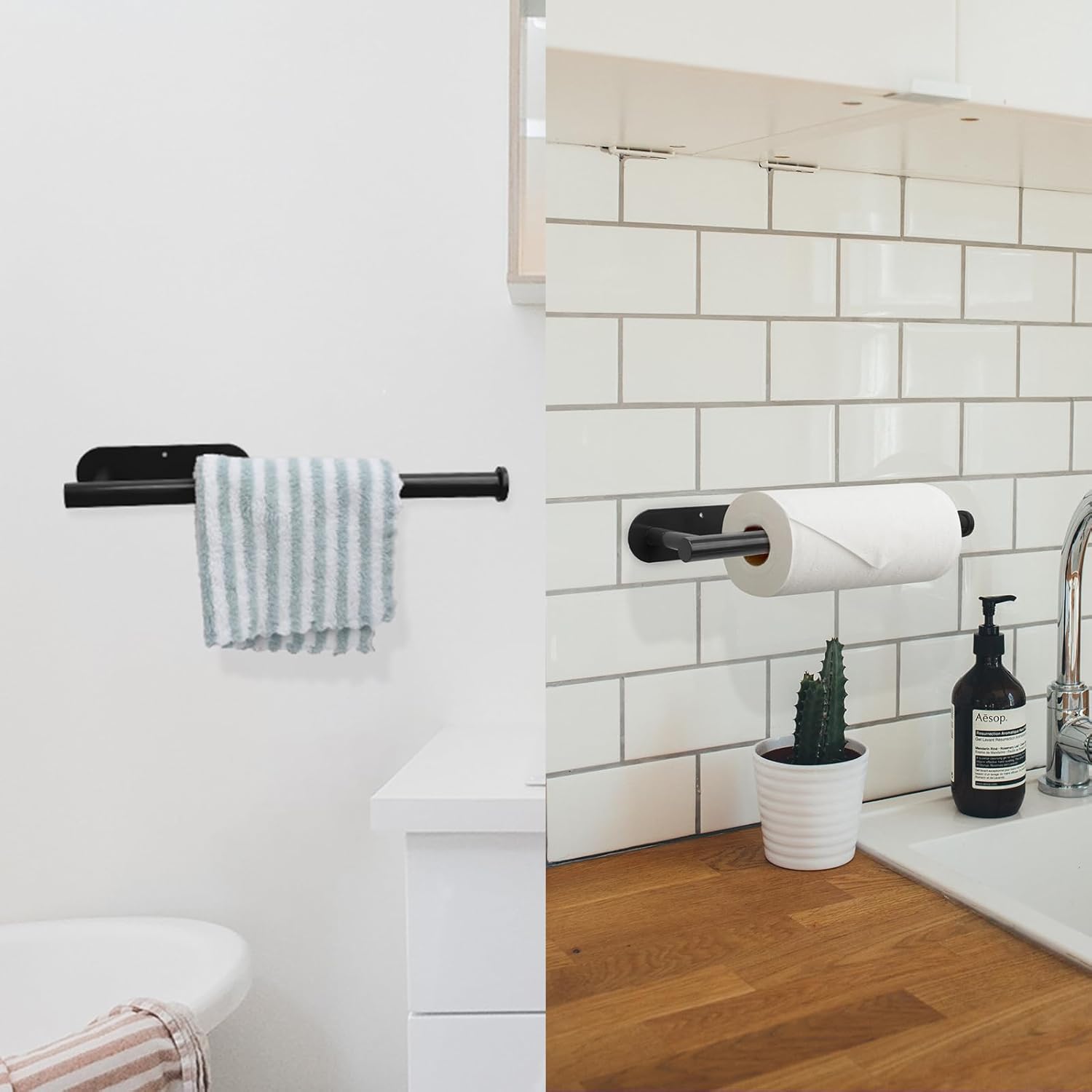 🧻Under Cabinet Paper Towel Holder – Declutter Your Kitchen Counter in Seconds ✨