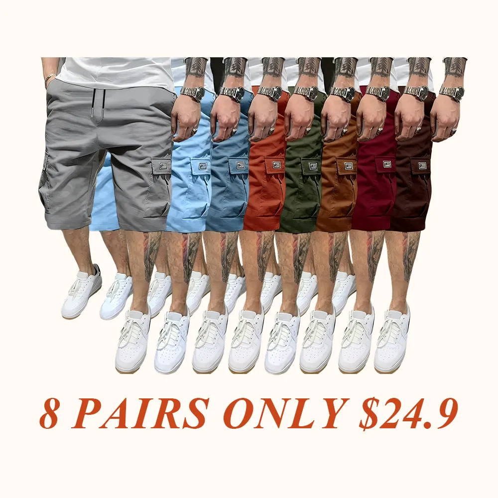 Men's Shorts Set - Slanted Pockets - Versatile Casual Wear