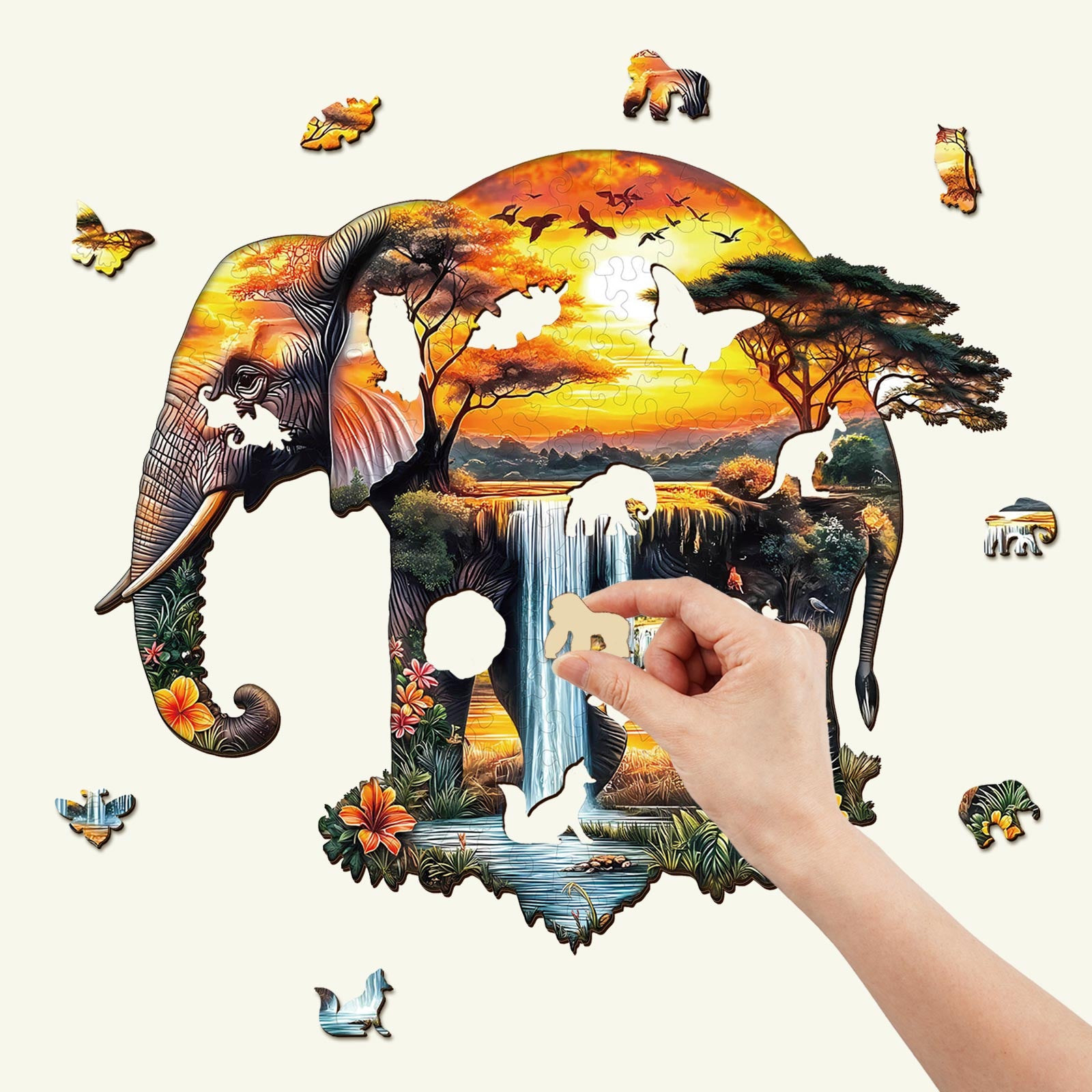 African elephant Wooden Jigsaw Puzzle