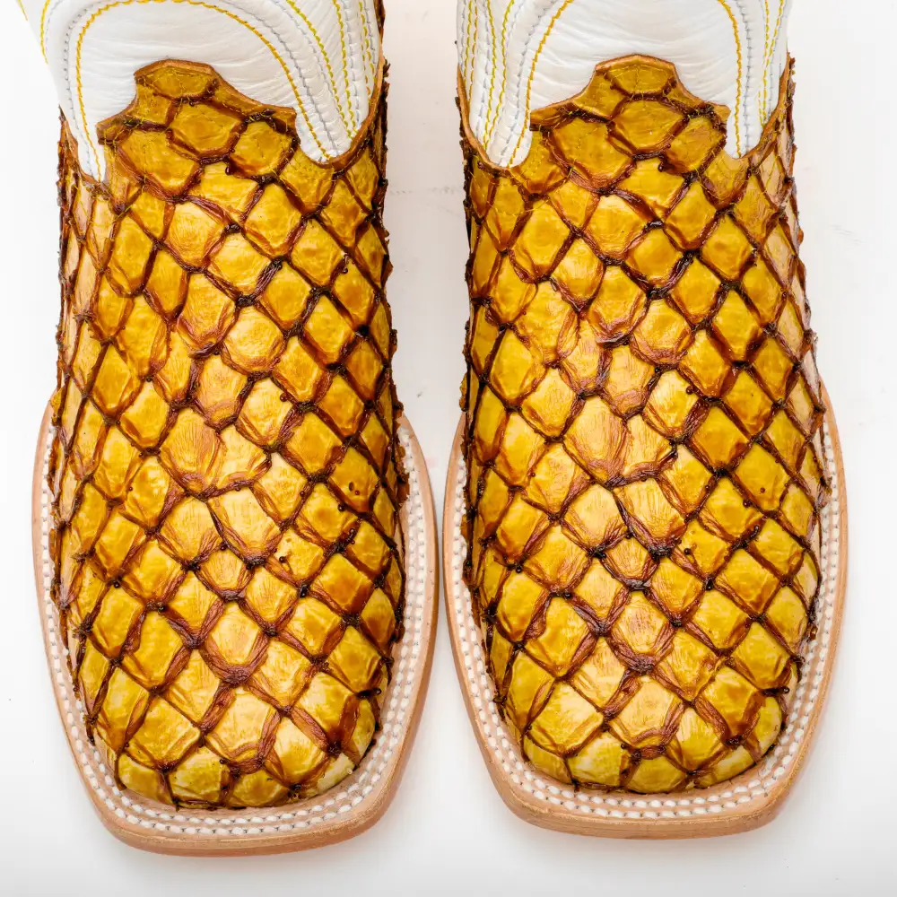 Butter Mini Pirarucu Leather Boots - Square Toe