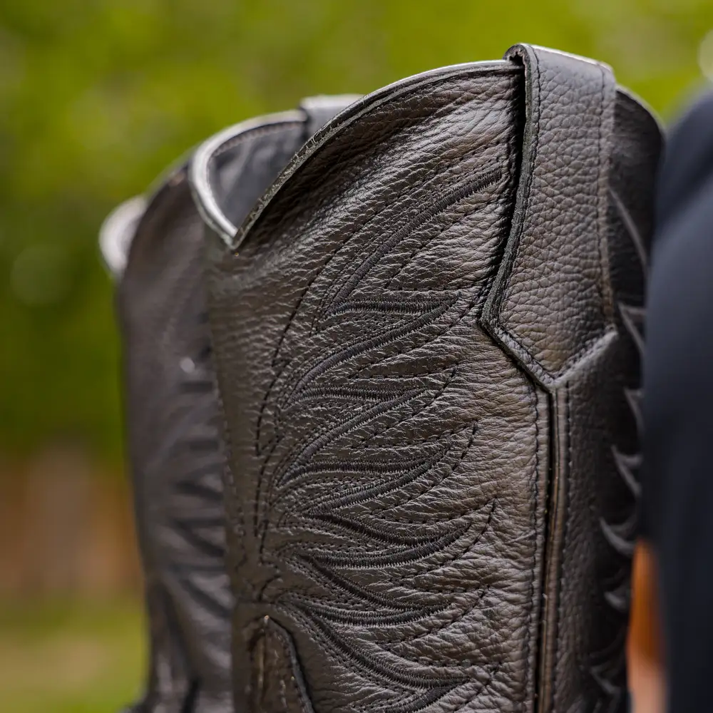 Black Pirarucu Leather Boots With 3D Lightweight BLACK EDITION Sole - Composite Toe