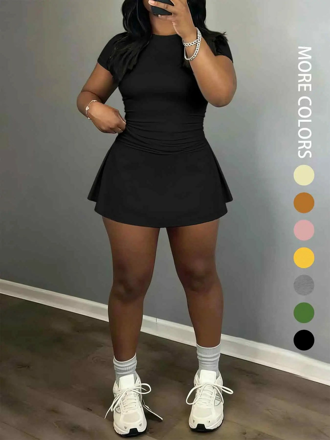 Women’s Stretch Active Lounge Set – Short Sleeve Top & Shorts 2-Piece Outfit