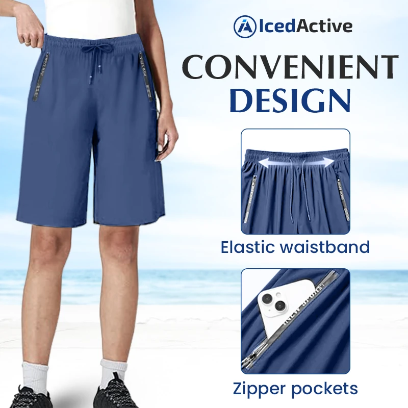 IcedActive - Women's Ice Silk Quick Drying Stretch Shorts