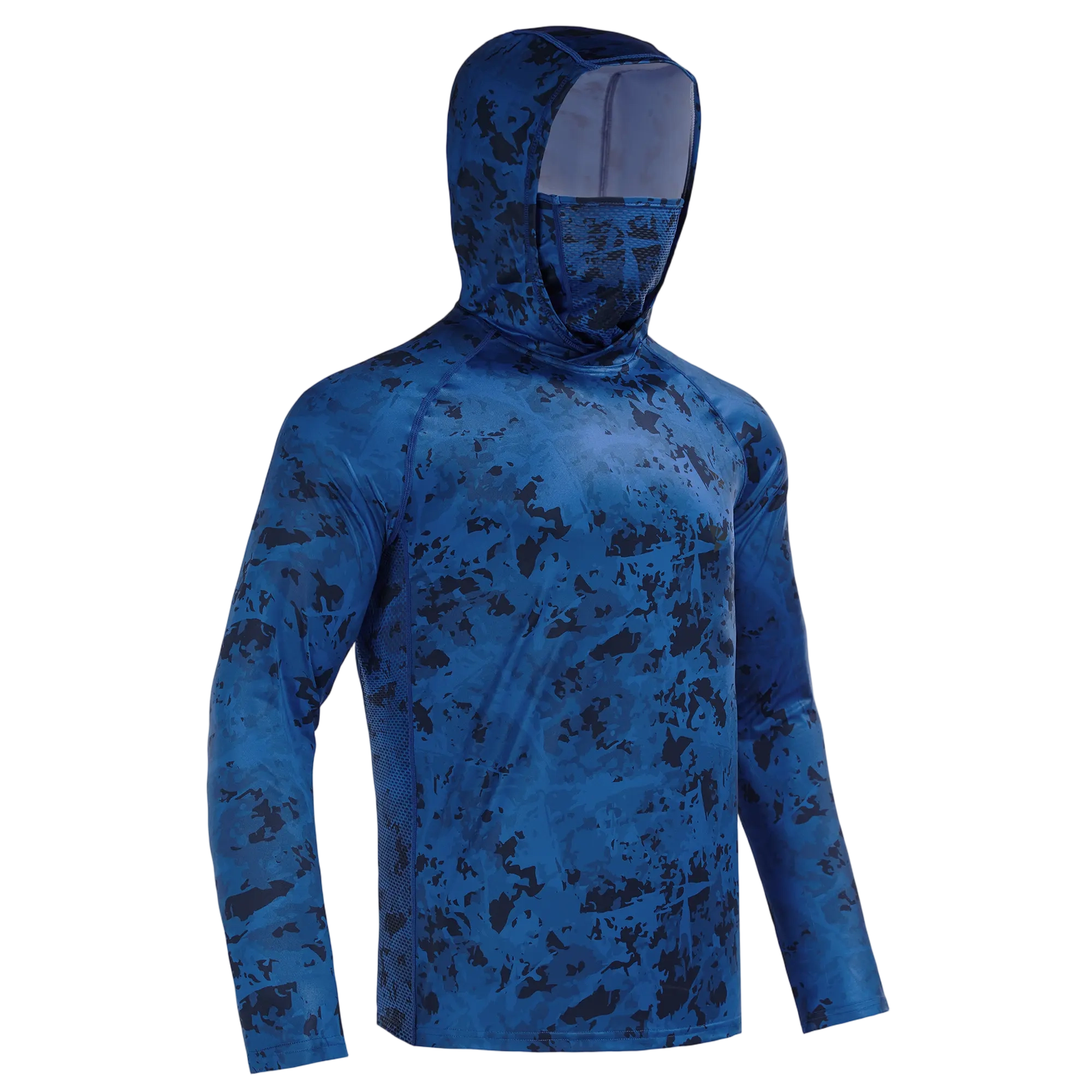 Men's Sun Protection Hoodie with Neck Gaiter - UPF 50+ Long Sleeve Shirt