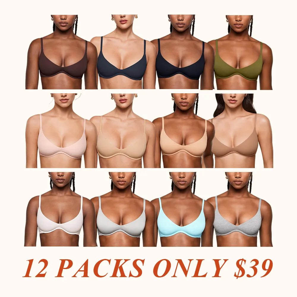 Women's Inbarely Plus Plunge Bra - Unlined Underwire Sexy Demi Balconette Bras