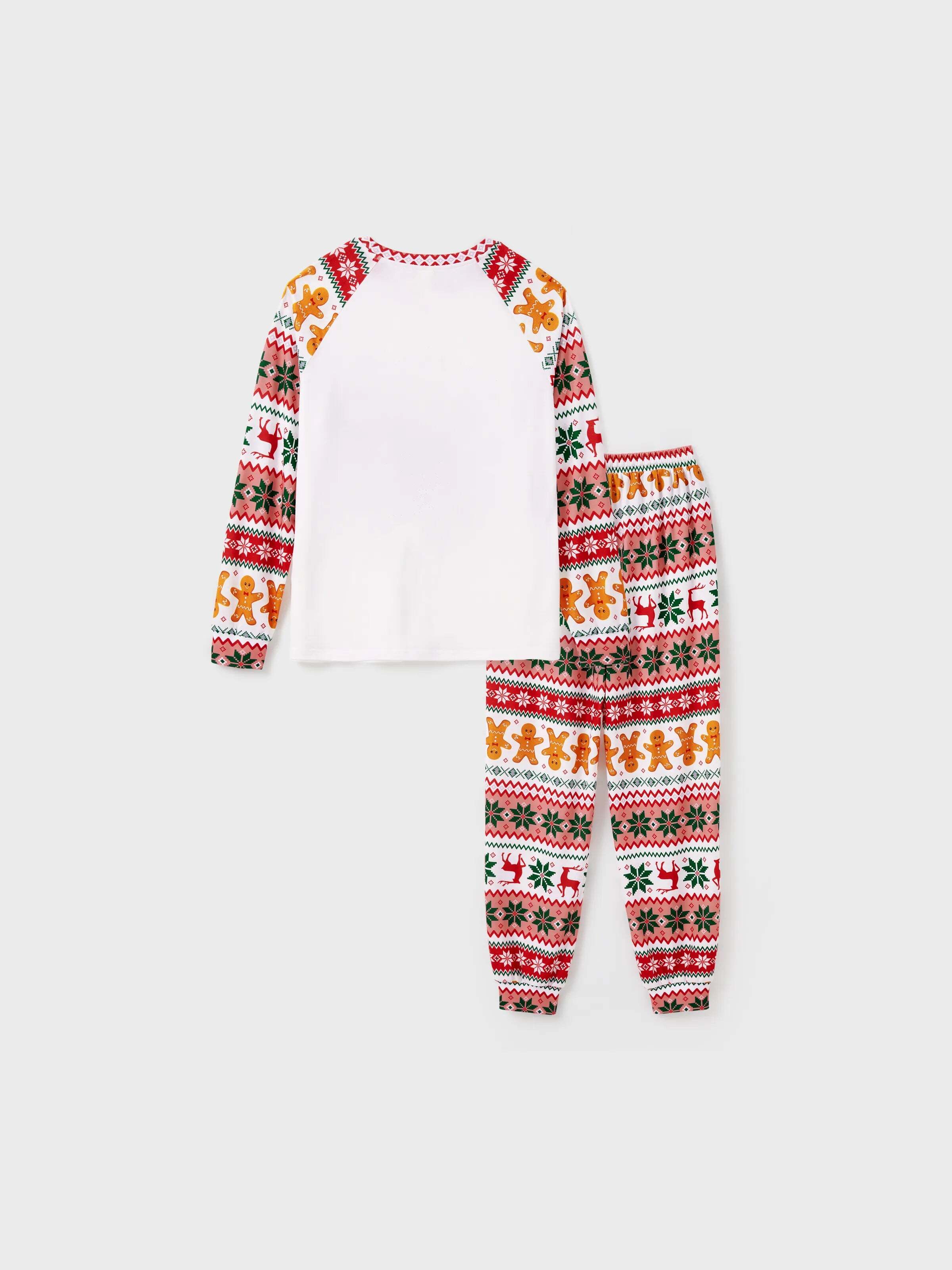 Christmas Pajamas Family Matching Santa's Cookies Gingerbread Man Pattern Pajamas Sets with Christmas Socks MultiColour