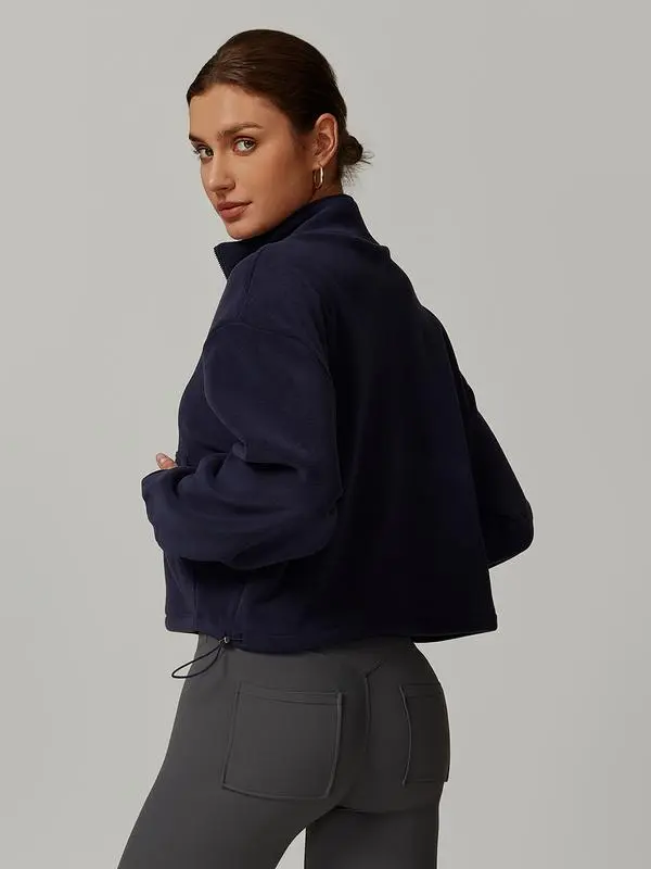 Women's Sporty Hooded Sweatshirt with Drawstring and Pocket