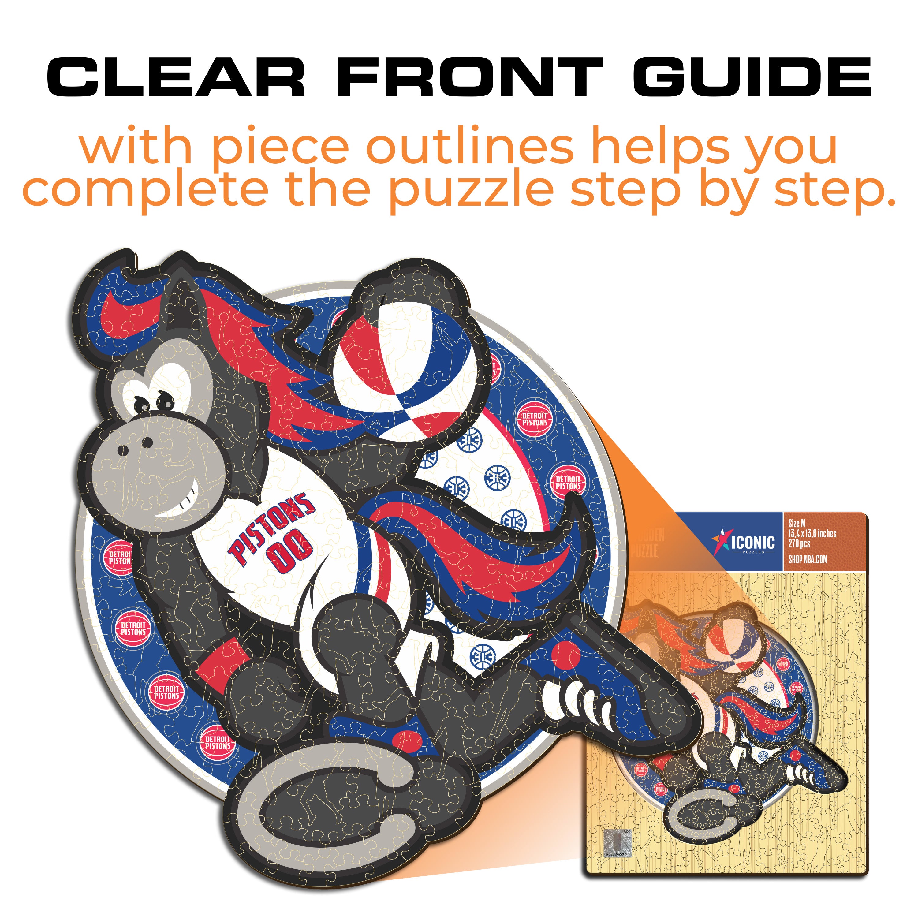 Detroit Pistons™ Mascot - Wooden Puzzle