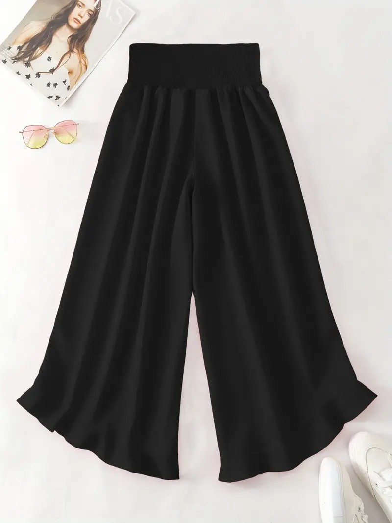 Women's Ditsy Floral Print Wide Leg Pants – Casual Summer Trousers