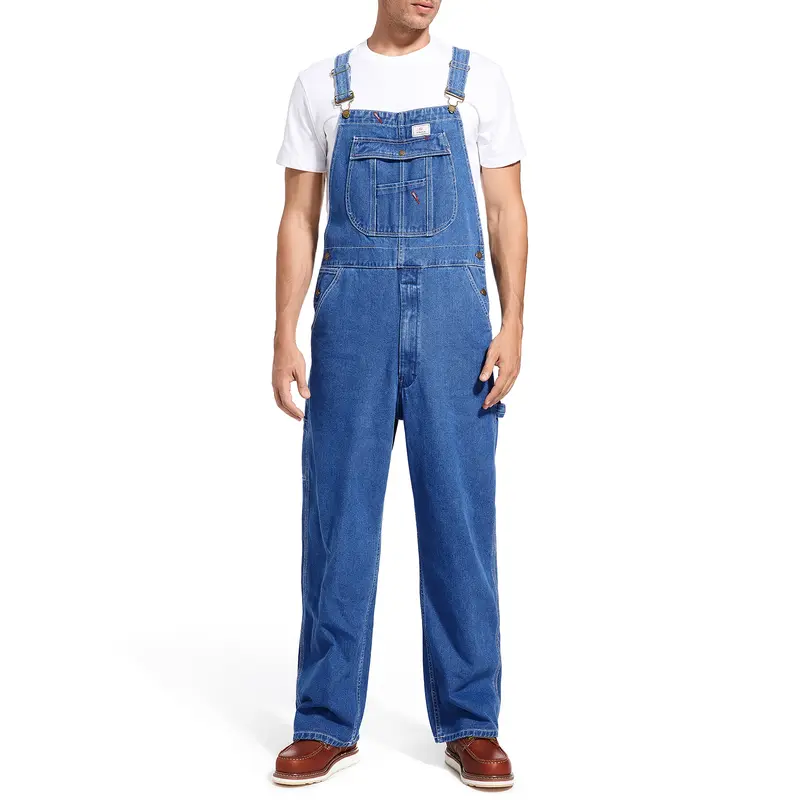 🔥Men's 4-Pack Flex Denim Bib Overalls — Adjustable & Utility Ready